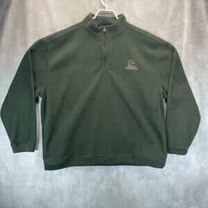 Ducks Unlimited Mens Sz XXXL Fleece 1/4 Zip Pull Over Sweater Hunter Green Logo